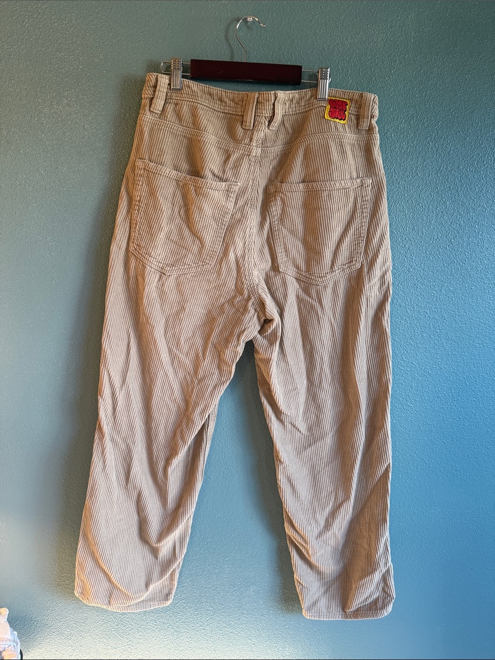 Empyre Men's Beige Corduroy Straight Pants